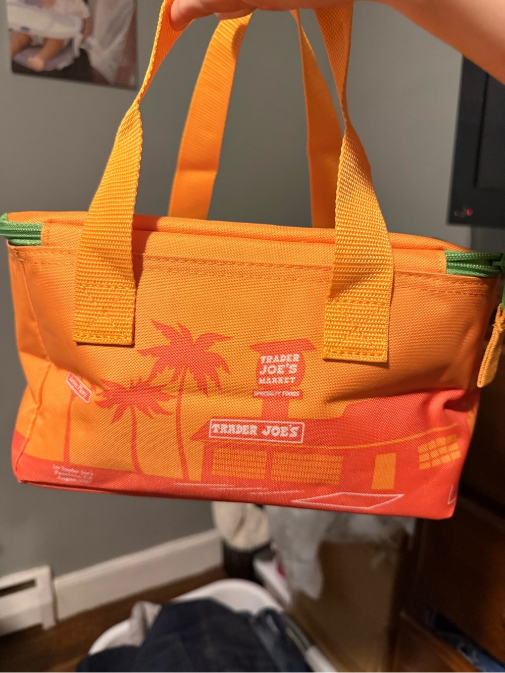 Trader Joe's MINI Insulated Tote Lunch Bag IN Tropical Orange 2026 NWT
